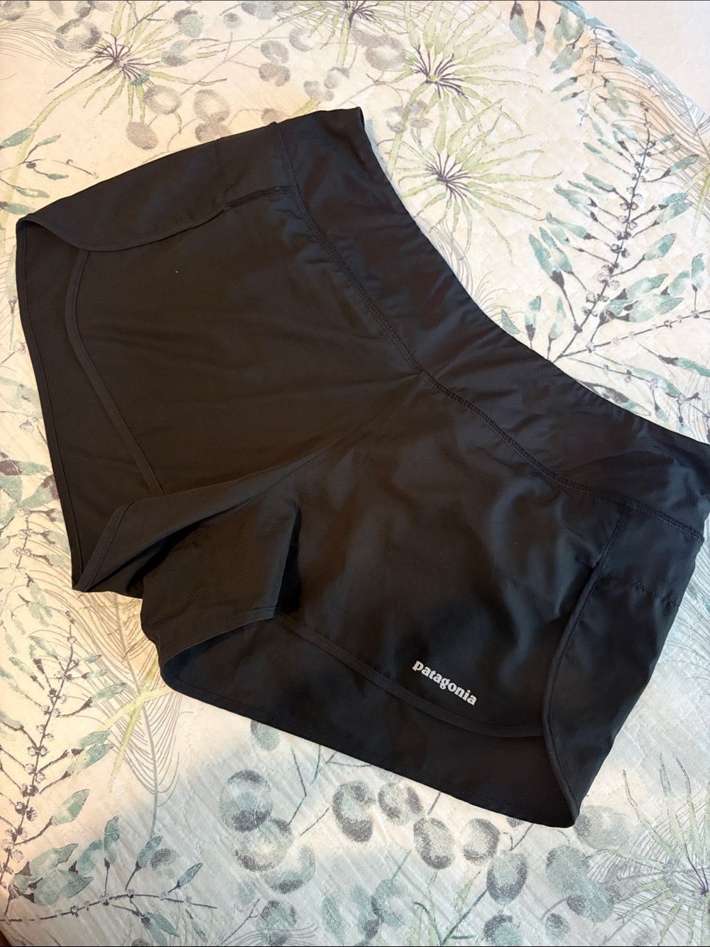 Patagonia Black Athletic Shorts with Built-In Liner